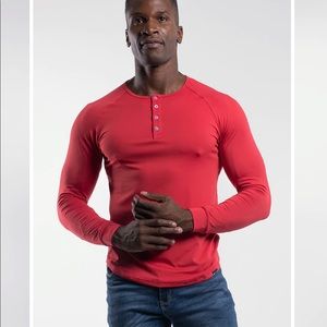 Barbell Apparel Scout Henley in crimson - men’s size medium